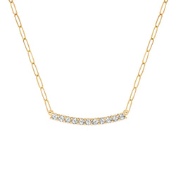 Rosecliff White Topaz Bar Adelaide Mini Necklace in 14k Gold (April)
