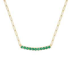 Rosecliff Emerald Bar Adelaide Mini Necklace in 14k Gold (May)