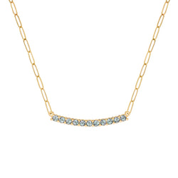 Rosecliff Alexandrite Bar Adelaide Mini Necklace in 14k Gold (June)