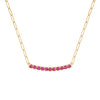 Rosecliff Ruby Bar Adelaide Mini Necklace in 14k Gold (July)