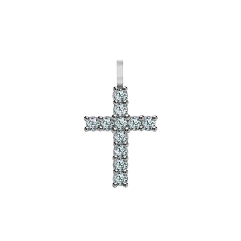 Rosecliff Cross Alexandrite Pendant in 14k Gold (June) - White Gold