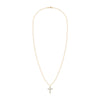 Rosecliff Cross Diamond & Aquamarine Pendant in 14k Gold (March)