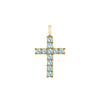 Rosecliff Cross Nantucket Blue Topaz Pendant in 14k Gold (December)