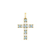 Rosecliff Cross Diamond & Nantucket Blue Topaz Pendant in 14k Gold (December)