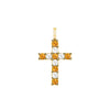 Rosecliff Cross Diamond & Citrine Pendant in 14k Gold (November)