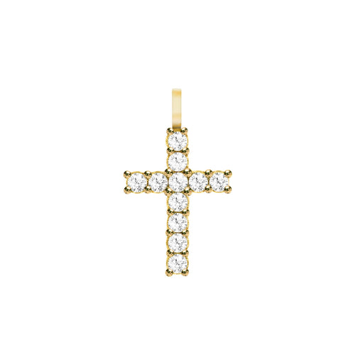Rosecliff Cross Diamond Pendant in 14k Gold (April)