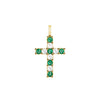 Rosecliff Cross Diamond & Emerald Pendant in 14k Gold (May)