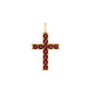 Rosecliff Cross Garnet Pendant in 14k Gold (January)