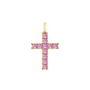 Rosecliff Cross Pink Sapphire Pendant in 14k Gold (October)