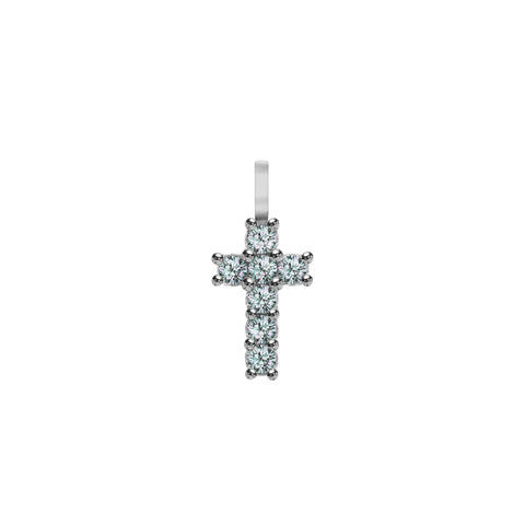 Rosecliff Small Cross Alexandrite Pendant in 14k Gold (June) - White Gold