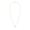 Rosecliff Small Cross Aquamarine Pendant in 14k Gold (March)