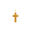 Rosecliff Small Cross Citrine Pendant in 14k Gold (November)