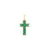 Rosecliff Small Cross Emerald Pendant in 14k Gold (May)
