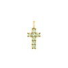 Rosecliff Small Cross Peridot Pendant in 14k Gold (August)