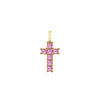 Rosecliff Small Cross Pink Sapphire Pendant in 14k Gold (October)