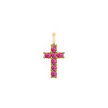 Rosecliff Small Cross Ruby Pendant in 14k Gold (July)