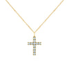 Rosecliff Cross Aquamarine Pendant in 14k Gold (March)