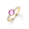 Rosecliff Grand Pink Sapphire Ring in 14k Gold (October)