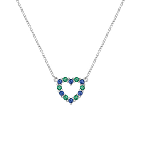 Terra Rosecliff Small Heart Necklace in 14k Gold - White Gold