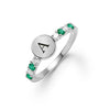 Rosecliff Letter Diamond & Emerald Ring in 14k Gold (May)