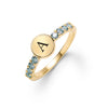Rosecliff Letter Alexandrite Ring in 14k Gold (June)