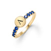 Rosecliff Letter Sapphire Ring in 14k Gold (September)