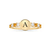 Rosecliff Letter Diamond & Citrine Ring in 14k Gold (November)