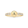 Rosecliff Letter White Topaz Ring in 14k Gold (April)