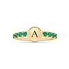 Rosecliff Letter Emerald Ring in 14k Gold (May)