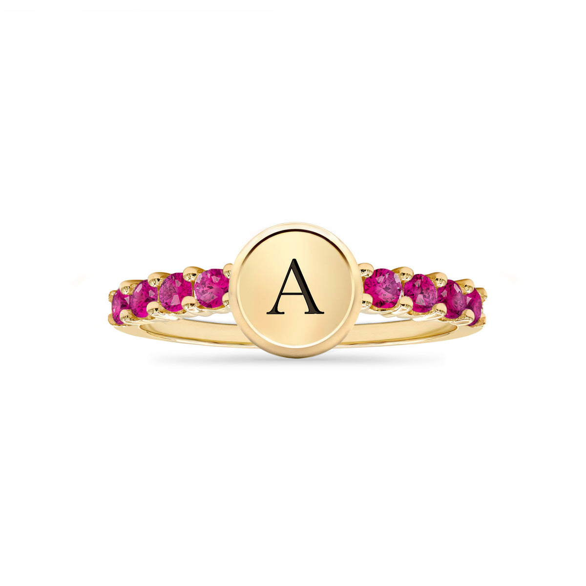 Rosecliff Ruby Stackable Ring in 14k Gold (July)