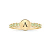Rosecliff Letter Peridot Ring in 14k Gold (August)
