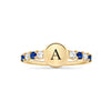 Rosecliff Letter Diamond & Sapphire Ring in 14k Gold (September)