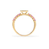 Rosecliff Letter Pink Sapphire Ring in 14k Gold (October)