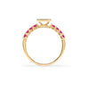 Rosecliff Letter Ruby Ring in 14k Gold (July)