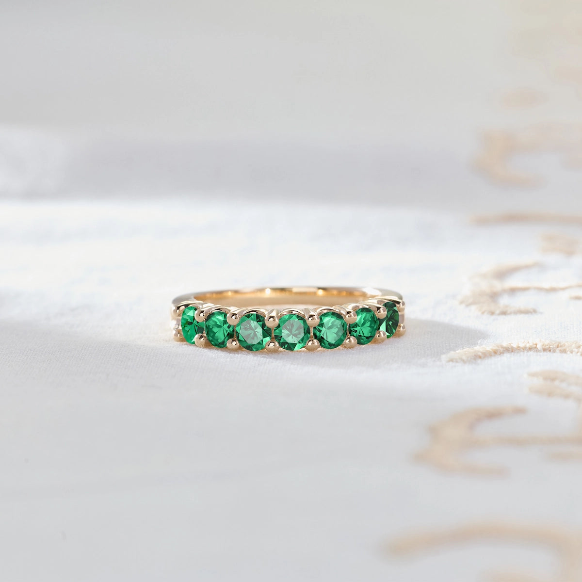 Rosecliff Luxe Emerald Stackable Ring in 14k Gold (May)
