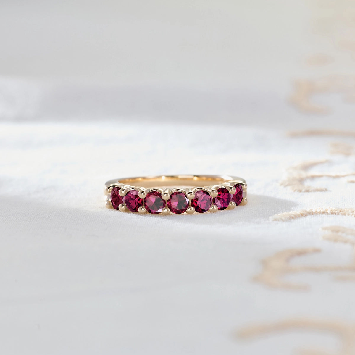 Rosecliff Luxe Ruby Stackable Ring in 14k Gold (July)