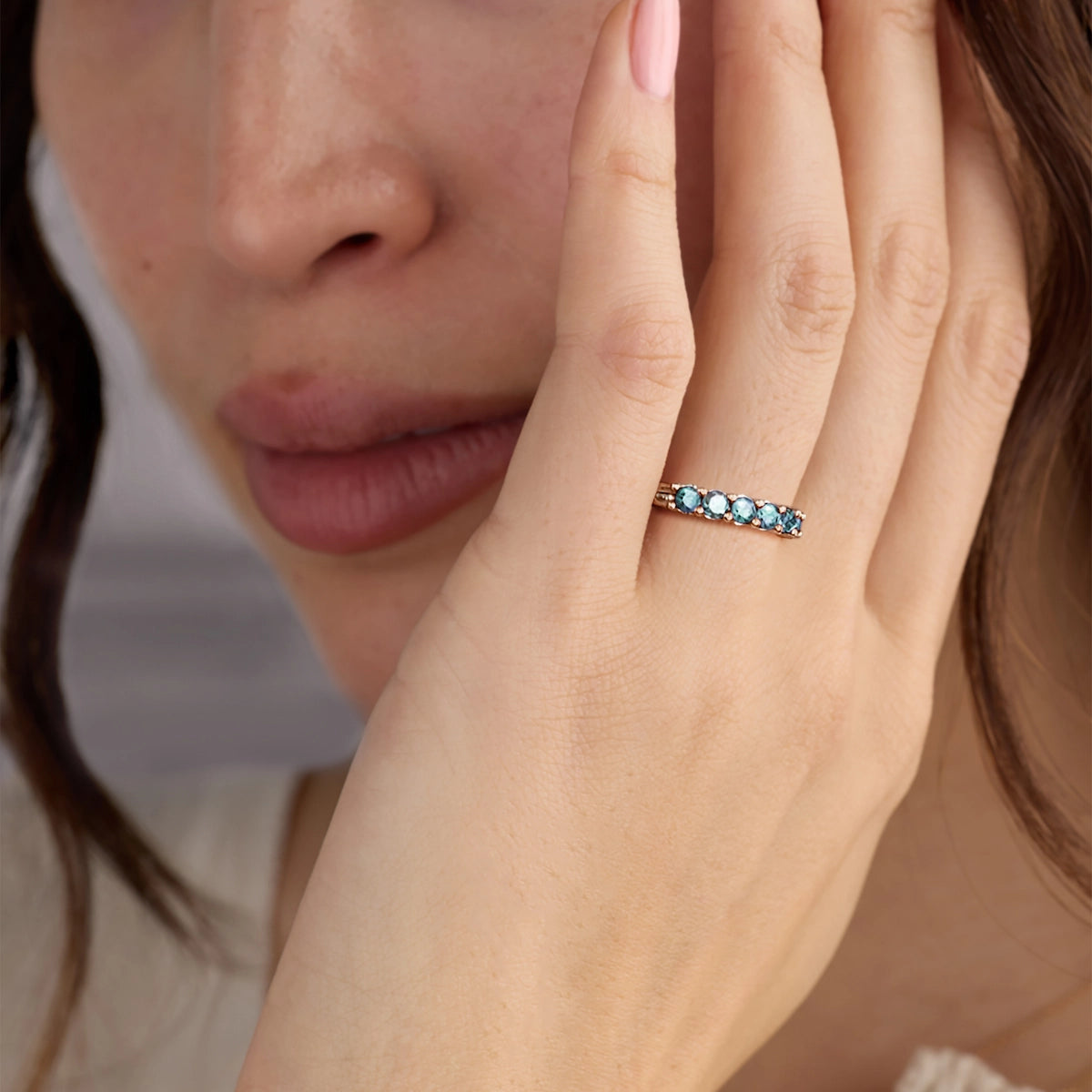 Rosecliff Luxe Alexandrite Stackable Ring in 14k Gold (June)