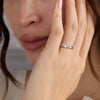 Rosecliff Luxe Diamond & Nantucket Blue Topaz Stackable Ring in 14k Gold (December)