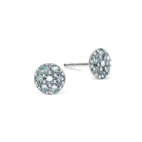 Rosecliff Alexandrite Mini Stud Earrings in Solid 14k Gold (June) - White Gold