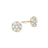 Rosecliff Aquamarine Mini Stud Earrings in Solid 14k Gold (March)