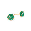 Rosecliff Emerald Mini Stud Earrings in Solid 14k Gold (May)