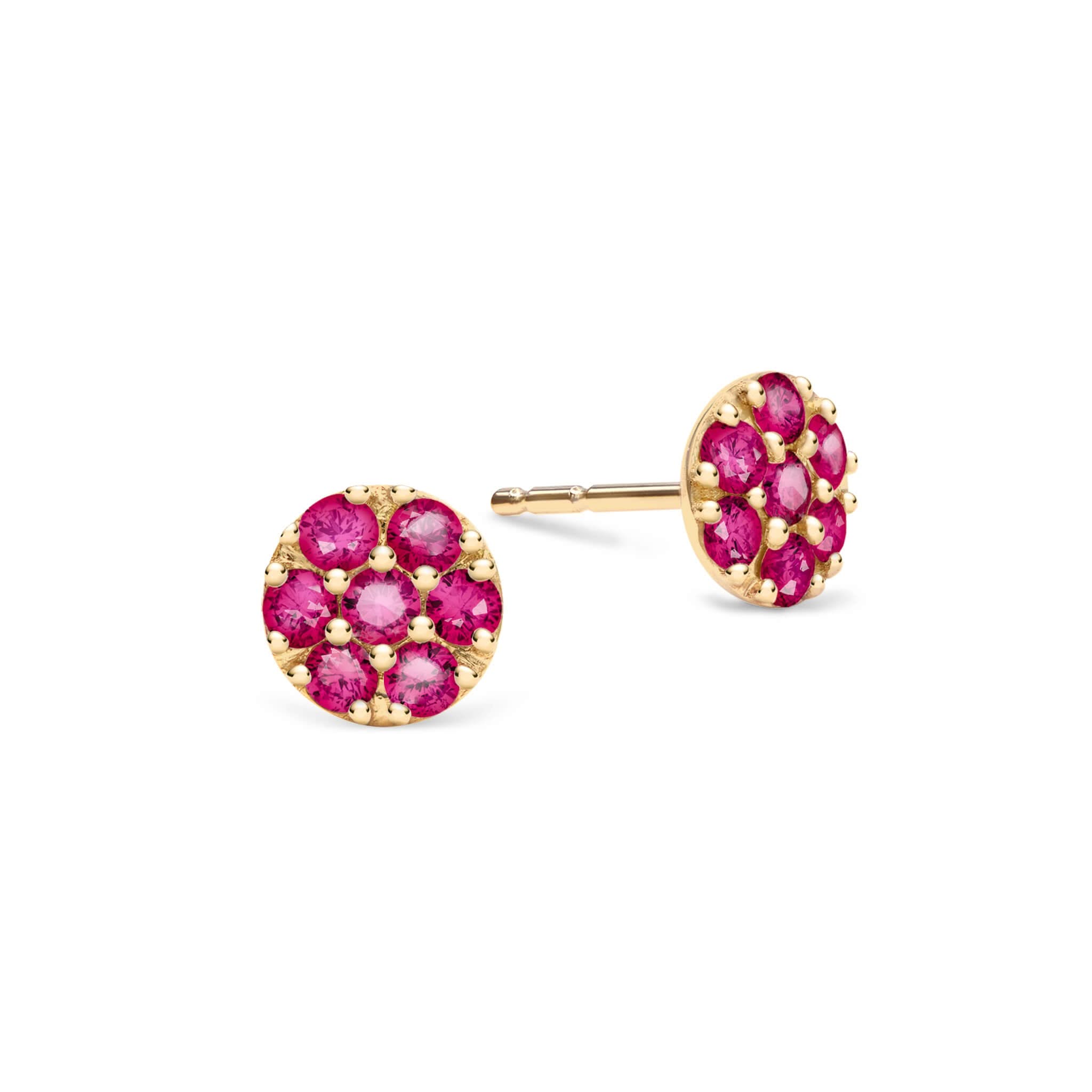 Cliff Ruby Rosecliff Ruby Mini Stud Earrings in Solid 14k Gold (July)
