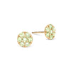 Rosecliff Peridot Mini Stud Earrings in Solid 14k Gold (August)