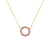 Rosecliff Small Circle Pink Tourmaline Necklace in 14k Yellow Gold