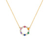 Rainbow Rosecliff Small Circle Necklace with Diamonds in 14k Gold