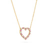 Rosecliff Heart Diamond & Pink Sapphire Necklace in 14k Gold (October)