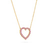 Rosecliff Heart Pink Sapphire Necklace in 14k Gold (October)