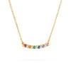 Rainbow Rosecliff Bar Necklace with Diamonds in 14k Gold