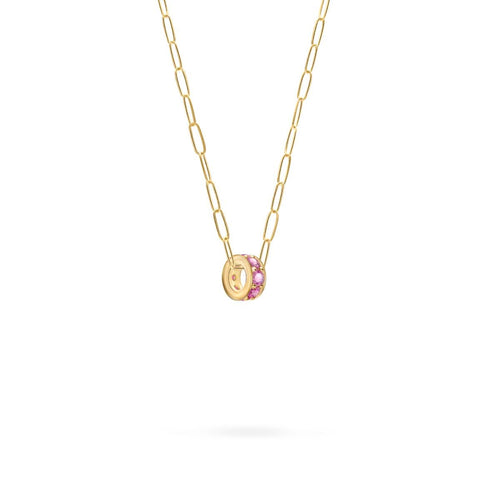 Rosecliff Pink Sapphire Bead in 14k Gold (October)