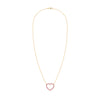Rosecliff Heart Necklace featuring twenty faceted round cut pink sapphires prong set in 14k yellow Gold